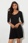 Dorothy Perkins Petite Black Long Sleeve Mini Dress thumbnail 1