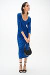 Dorothy Perkins Cobalt Animal Long Sleeve Midi Dress With Pockets thumbnail 1