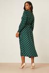 Dorothy Perkins Green Spot Long Sleeve Shirred Cuff Midi Dress thumbnail 3