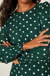 Dorothy Perkins Green Spot Long Sleeve Shirred Cuff Midi Dress thumbnail 4