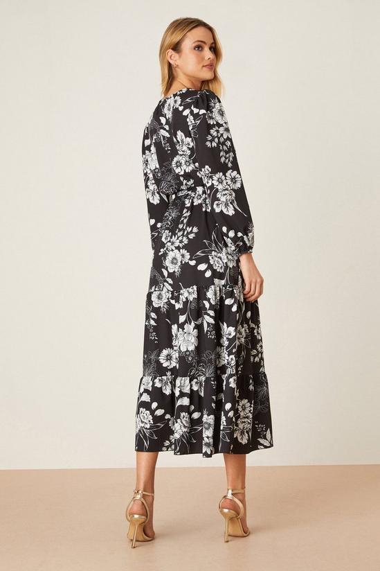 Dorothy Perkins Mono Large Floral Midi Dress 3