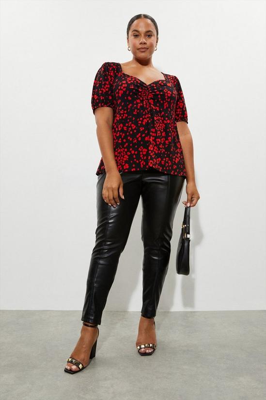 Dorothy Perkins Curve Red Animal Square Neck Top 2
