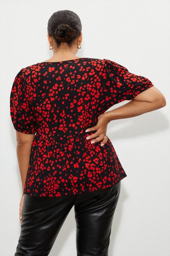 Dorothy Perkins Curve Red Animal Square Neck Top 3
