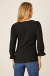 Dorothy Perkins Ruched Front Puff Sleeve Textured Top thumbnail 3