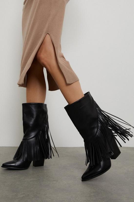 Dorothy Perkins Karly Fringed Western Boots 5