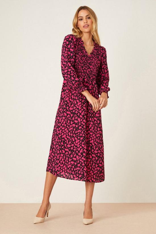 Dorothy Perkins Pink Spot Shirred Midi Dress 1