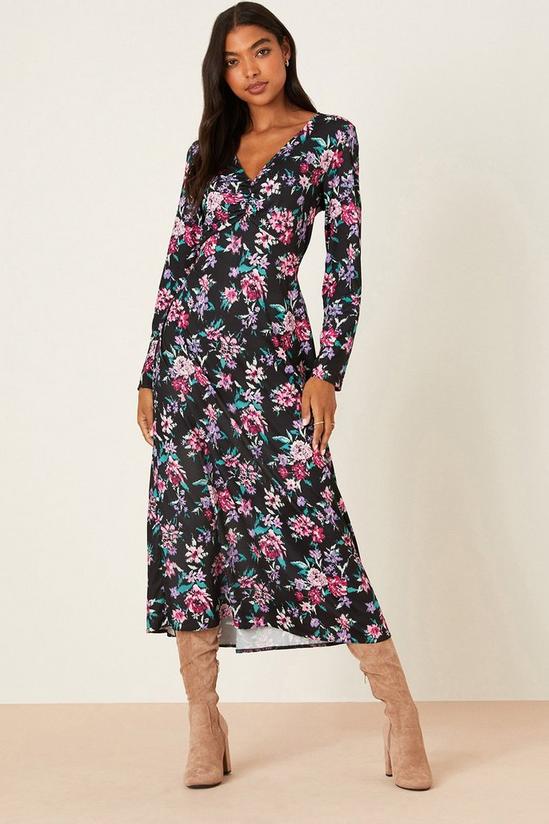 Dorothy Perkins Floral Ruched Front Midi Dress 1