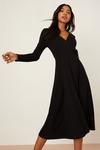 Dorothy Perkins Black Wrap Midi Dress thumbnail 1