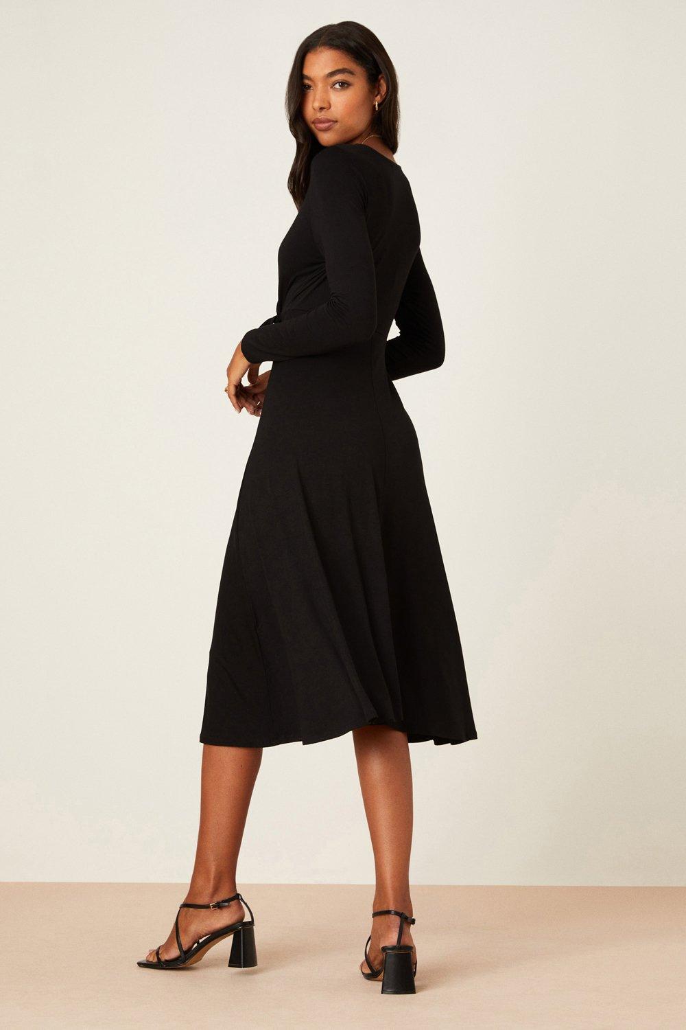 black a line midi dress