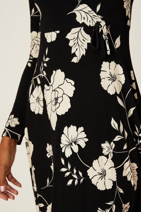 Dorothy Perkins Black Floral Wrap Midi Dress 5