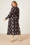 Dorothy Perkins Curve Black Floral Long Sleeve Empire Midi Dress thumbnail 3