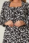 Dorothy Perkins Curve Mono Animal Long Sleeve Midi Dress thumbnail 4