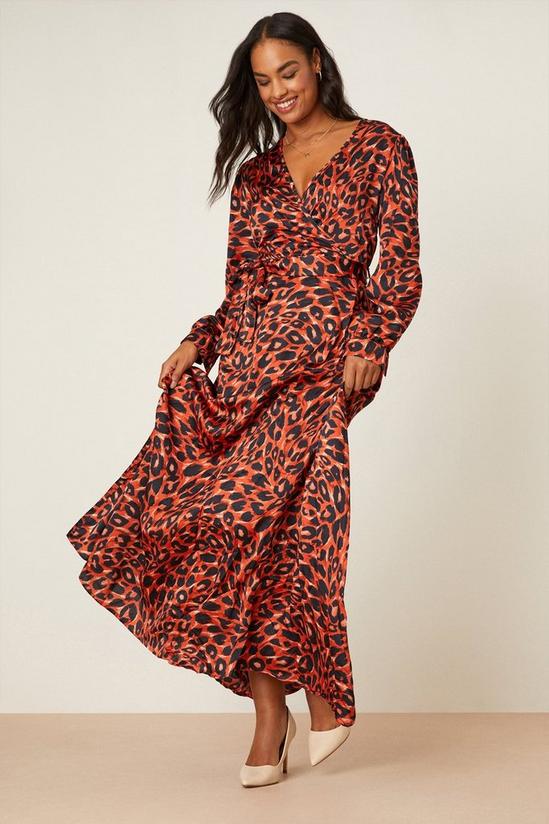 Dorothy Perkins Tall Satin Leopard Print Maxi Dress 1