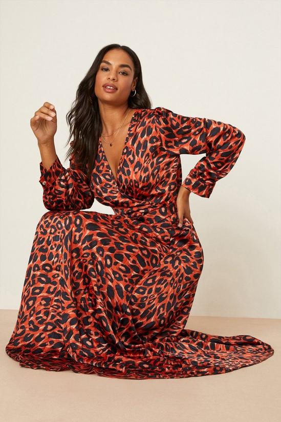 Dorothy Perkins Tall Satin Leopard Print Maxi Dress 5