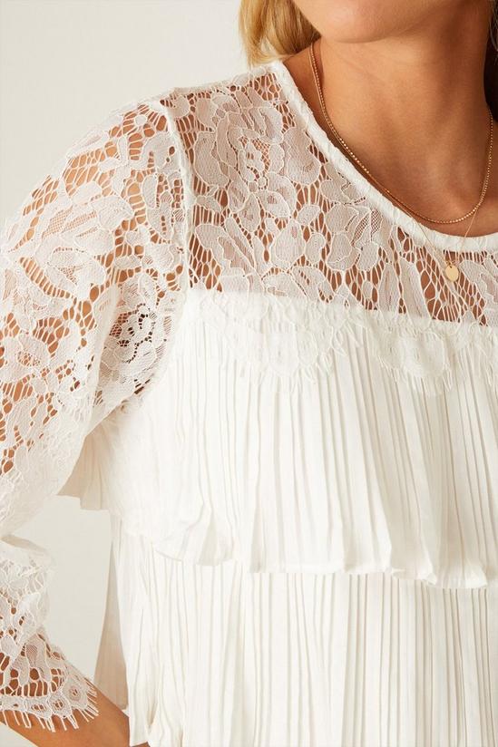 Dorothy Perkins Ivory Pleated Lace Blouse 4