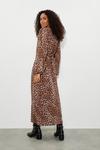 Dorothy Perkins Kitty Leopard Long Sleeve Button Midi Dress thumbnail 1