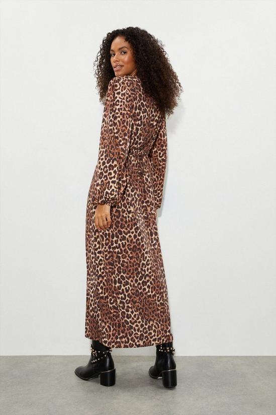 Dorothy Perkins Kitty Leopard Long Sleeve Button Midi Dress 1