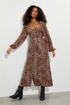 Dorothy Perkins Kitty Leopard Long Sleeve Button Midi Dress thumbnail 2