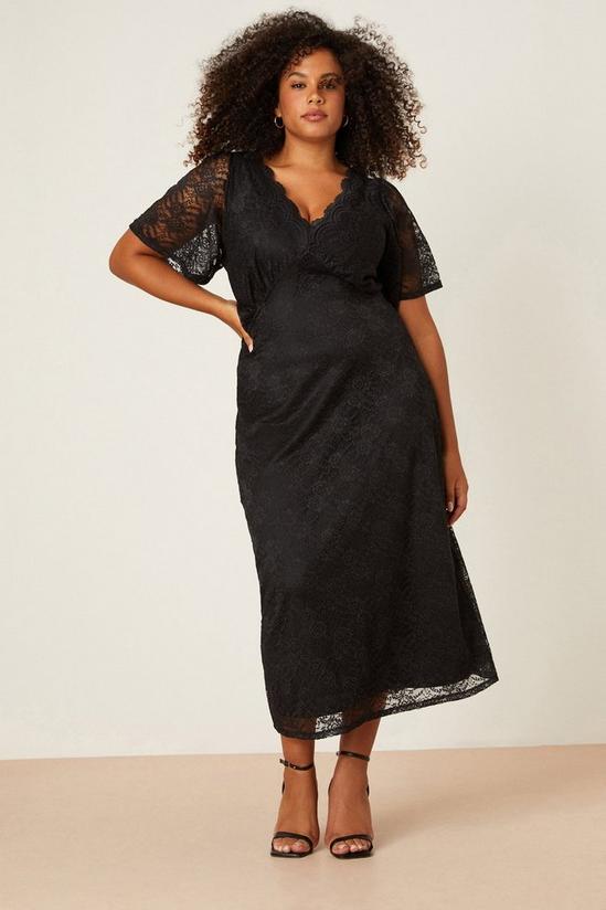Dorothy Perkins Curve Black Lace Midi Dress 1