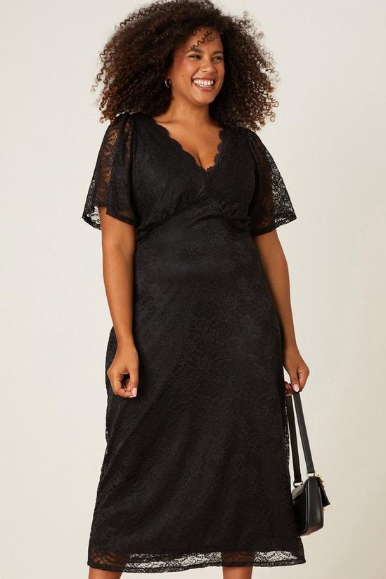 Dorothy Perkins Curve Black Lace Midi Dress 5