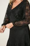 Dorothy Perkins Curve Black Lace Long Sleeve Mini Dress thumbnail 5