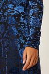 Dorothy Perkins Blue Burnout Floral Keyhole Midi Dress thumbnail 5