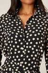 Dorothy Perkins Mono Spot Belted Midi Shirt Dress thumbnail 4