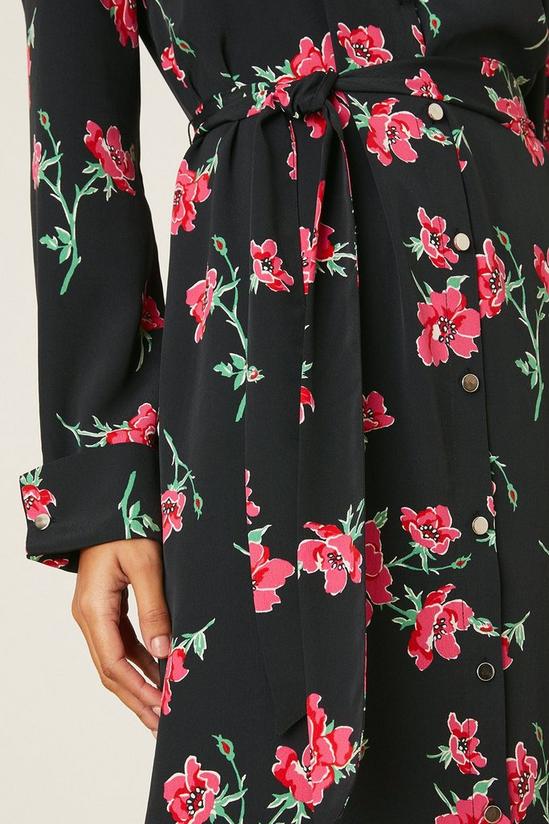 Dorothy Perkins Pink Floral Belted Midi Shirt Dress 5
