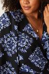 Dorothy Perkins Curve Blue Floral Wrap Long Sleeve Midi Dress thumbnail 5
