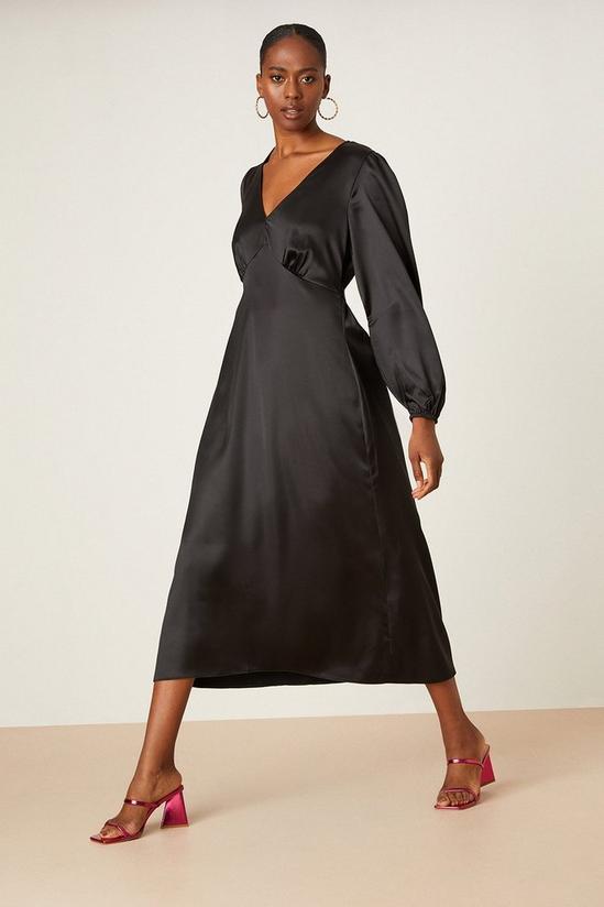 Dorothy Perkins Tall Satin Long Sleeve Midi Dress 2