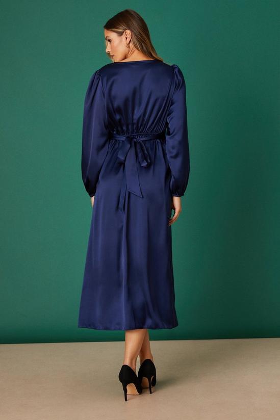 Dorothy Perkins Satin Long Sleeve Midi Dress 3