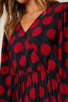 Dorothy Perkins Red Spot Pleated Wrap Midi Dress thumbnail 4