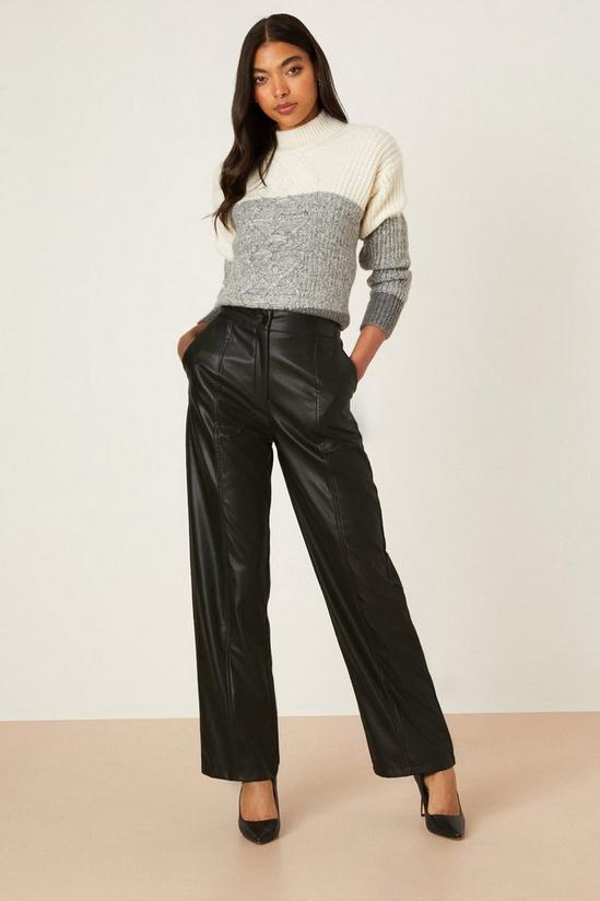 Dorothy Perkins Faux Leather Wide Leg Trouser 2