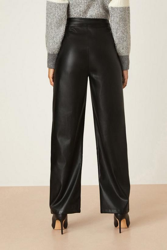 Dorothy Perkins Faux Leather Wide Leg Trouser 3