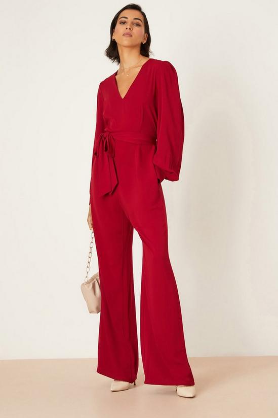 Dorothy Perkins Tall Red Long Sleeve Jumpsuit 2
