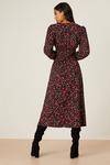 Dorothy Perkins Red Ditsy Floral Shirred Waist Midi Dress thumbnail 3