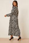 Dorothy Perkins Petite Mono Animal Pleated Wrap Midi Dress thumbnail 3
