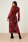 Dorothy Perkins Red Floral Chiffon Tie Waist Midi Dress thumbnail 3
