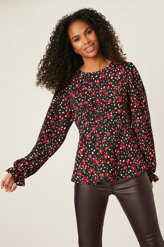 Dorothy Perkins Abstract Floral Empire Seam Long Sleeve Top 1