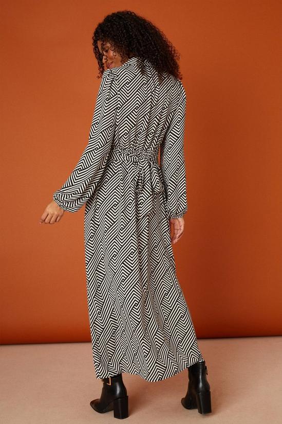 Dorothy Perkins Geo Print Collared Wrap Midi Dress 3