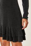 Dorothy Perkins Silver Shimmer Ruffle Hem Mini Dress thumbnail 5