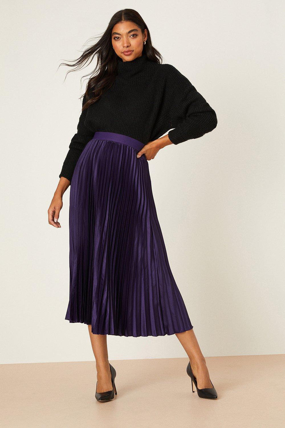 Dorothy perkins shop navy pleated skirt