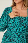 Dorothy Perkins Curve Green Leopard Square Neck Midi Dress thumbnail 4