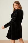 Dorothy Perkins Curve Black Velvet Mini Dress thumbnail 3