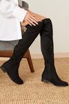 Dorothy Perkins Kami Flat Faux Suede Knee High Boots thumbnail 1