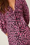 Dorothy Perkins Petite Pink Leopard Tie Front Midi Dress thumbnail 5