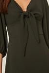 Dorothy Perkins Petite Khaki Tie Front Mid Dress thumbnail 4