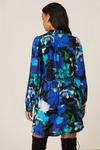 Dorothy Perkins Blue Blurred Floral Tie Waist Mini Shirt Dress thumbnail 3