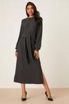 Dorothy Perkins Charcoal Marl Soft Touch Tie Front Midi Dress thumbnail 1