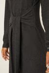Dorothy Perkins Charcoal Marl Soft Touch Tie Front Midi Dress thumbnail 4